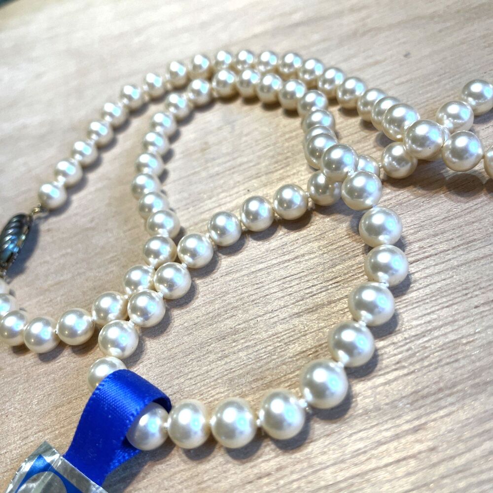 Capricho Mallorca Spain Pearl Necklace 24” 7MM Classic Jewelry - Picture 7 of 9